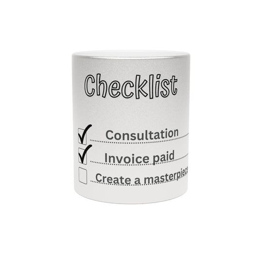 "Checklist" Metallic Mug (Silver\Gold)