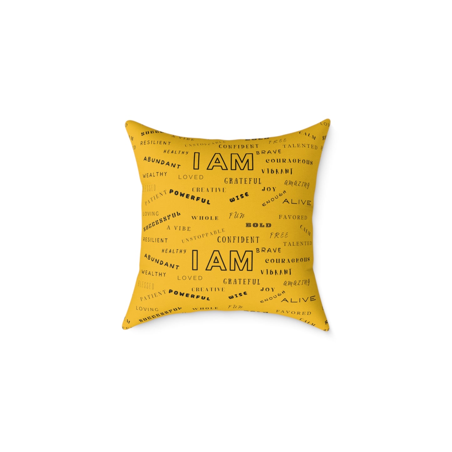 " I Am" Square Poly Canvas Pillow