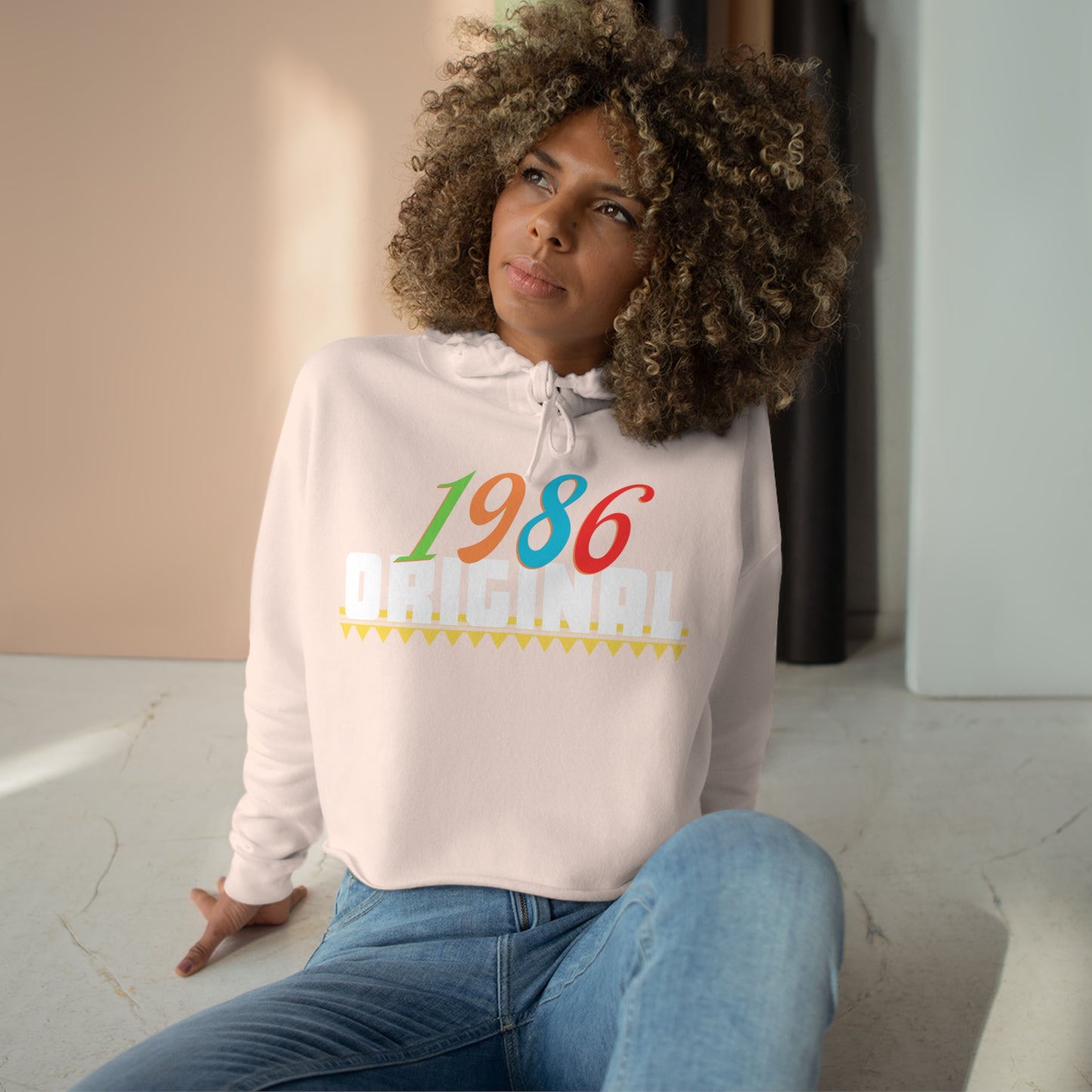 “1986” Crop Hoodie