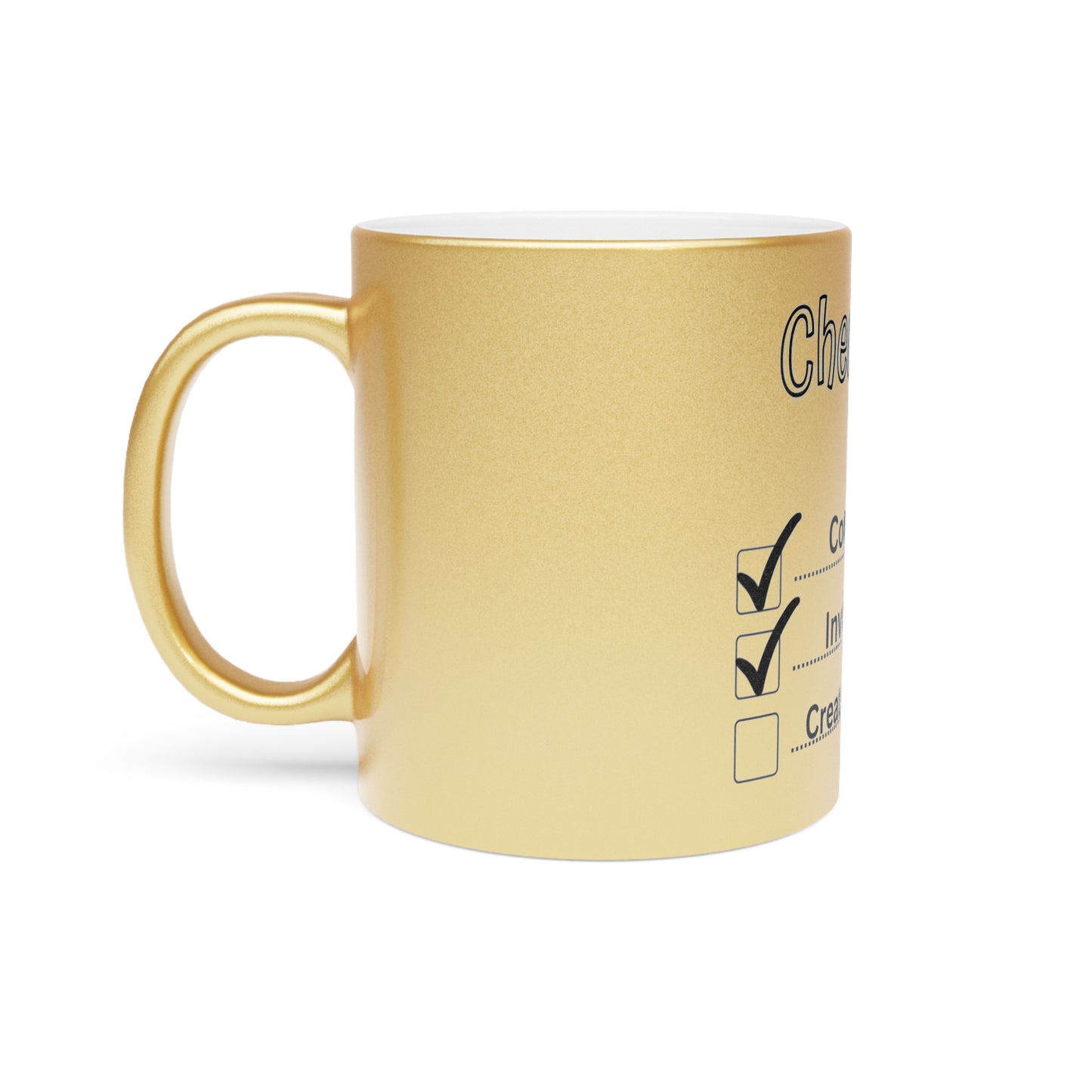 "Checklist" Metallic Mug (Silver\Gold)