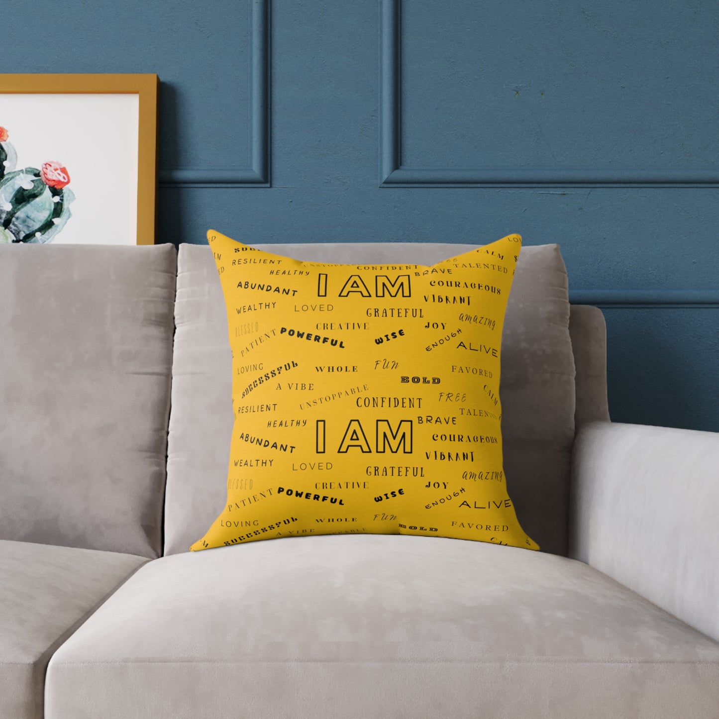 " I Am" Square Poly Canvas Pillow