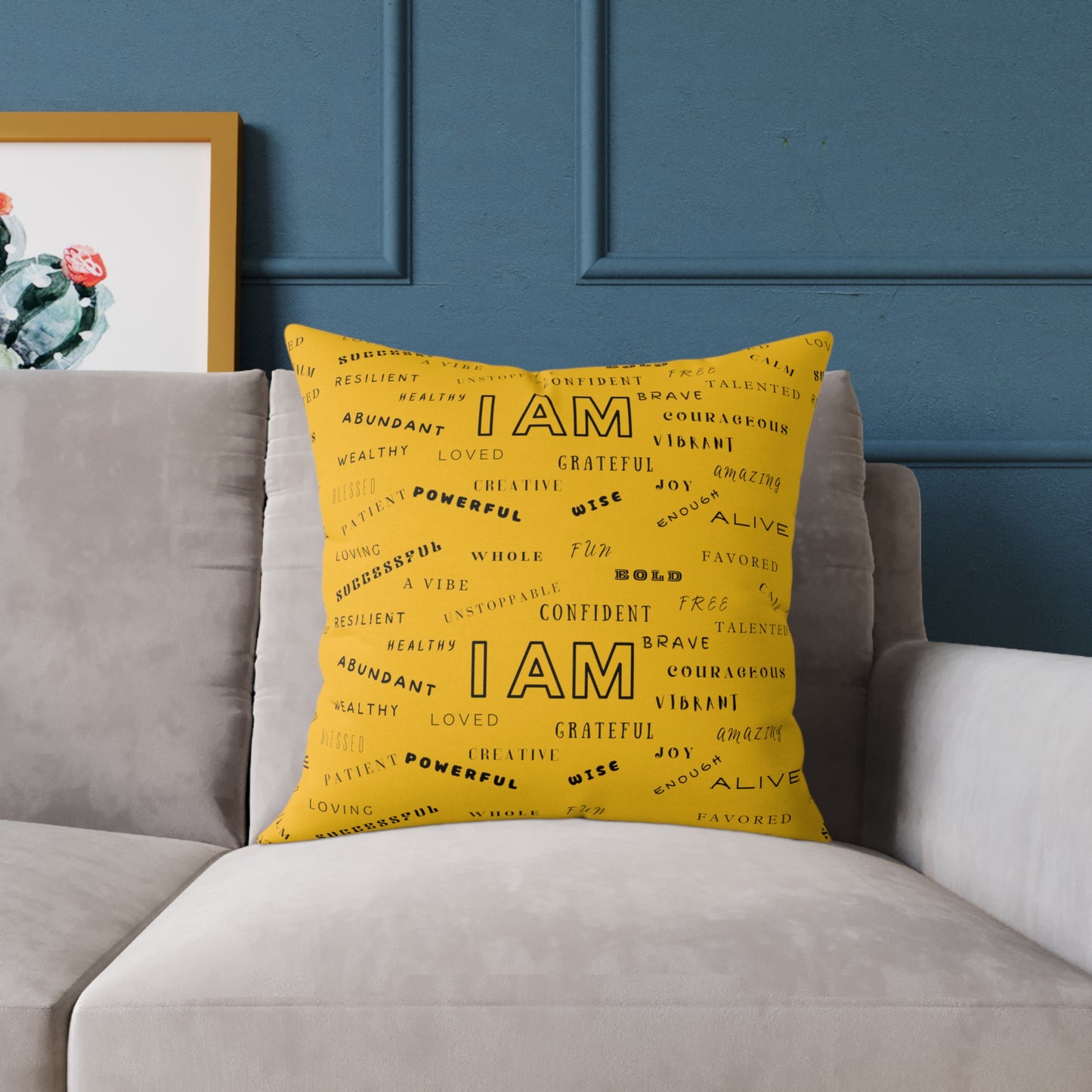 " I Am" Square Poly Canvas Pillow