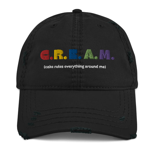 "CREAM" - Distressed Dad Hat